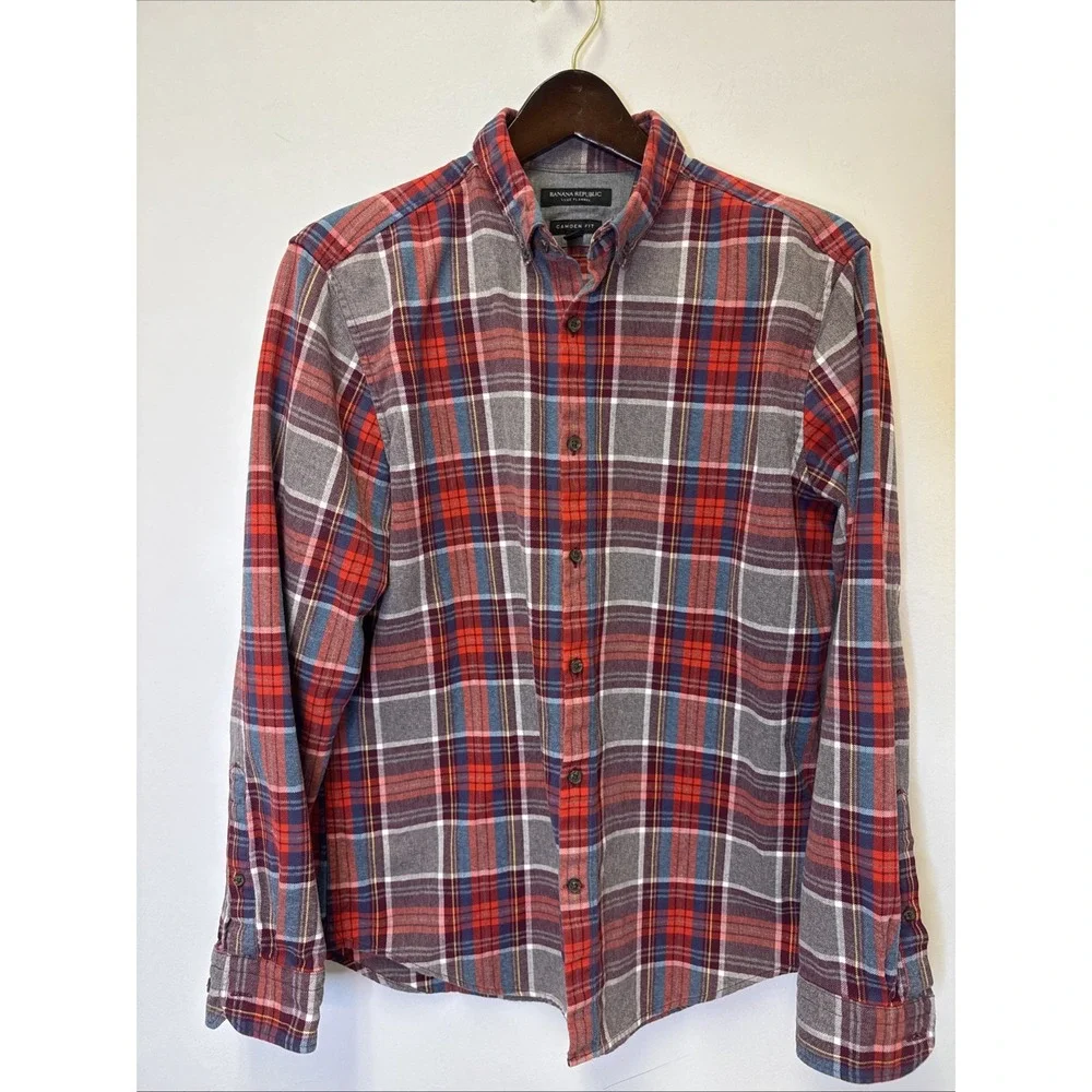 Luxe Flannel ‎ Banana Republic Men's Camden Fit Shirt Size Medium
